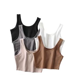 Sexy Women Summer Crop Tops Knitted Bar Solid Stretchy Fashion Ladies Camis Bomb Camis Streetwears O-Neck Slim Girls 210521