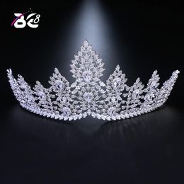 Hair Clips & Barrettes Be 8 2021 Fashion Luxury Crystal Women Bride Tiaras Crwon Cubic Zirconia Pageant Accessories Jewelry H045