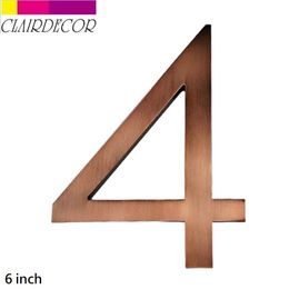 Big Floating House Number Aged Bronze 15cm Modern Building Signage Outdoor Huisnummer Numeros Casa Door Numbers Address Plate Other Hardware