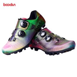 Cycling Footwear Style BOODUN Microfiber Breathable Wear Resistant Dazzling Road Bike Sneakers Waterproof Shoes