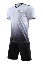 Derby County F.C men's Kids leisure Home Kits Tracksuits Men Fast-dry Short Sleeve sports Shirt Outdoor Sport T Shirts Top Shorts