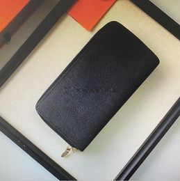 Wholesale 61723 Double ZIPPY WALLET Women Fashion Long Zipper Card Holder Coin Purse Mono Leather Men Wallets Exotics Mini Clutches