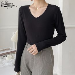 Autumn Clothes Women Korean Fashion Long Sleeve Top Female Solid Slim 's Blouse Mature Office Lady Style Shirts 11877 210427