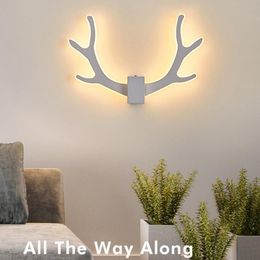 Wall Lamp Creative Antlers Unique Design Warm/Cold Lighting Light Indoor Bedroom Bedside Decoration