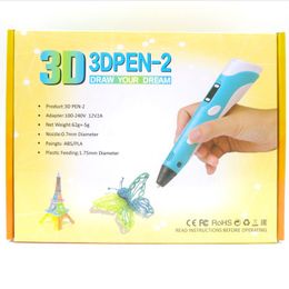 2021 NEW second Generation 3D Printing pen DIY 3D Pen ABS/PLA Filament Arts 3D Drawing Pen Creative Gift For Kids Design Painting Drawing