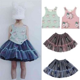 Carbon soldier Kids Girls Summer Clothes Skirt Brand Design Cool Tutu s Toddler Girl Interesting Cartoon Pattern 210619