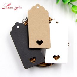 50pcs paper diy hollow love labels card wedding party note blank price hang kraft gift wrapping supplies