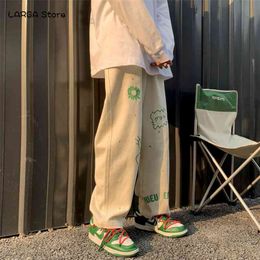 pantaloni larghi dritti sciolti a gamba larga da uomo tendenza ruffian bello versatile atmosfera originale streetwear giapponese 210715