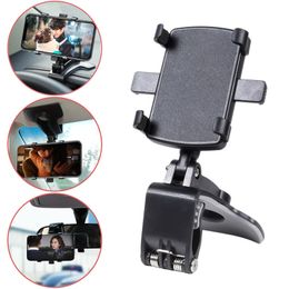 Universal Car Dashboard Cell Phone Holder for Smartphone Bracket 360 Degree Rotation Car Clip Phone Mount Rearview Mirror Sun Visor In Car GPS Navigation Stand