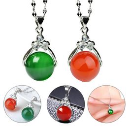 Red Agate Birthyear Transfer Bead Emerald Chalcedony Necklace Pendant Jewellery Fashion Accessories