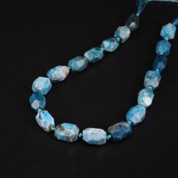 15.5"/strand Natural Blue Apatite Stone form Faceted Nugget Pendant Beads,Raw Gems Loose Beads For Bracelat Jewellery Making