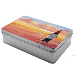 NEWSublimation Storage Boxes Tinplate Blank Customized Cosmetic Storages Box Rectangular Candy Jar Aluminum Alloy Metal Jars SEA WAY EWF7131