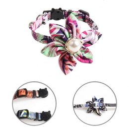 Cat Collars & Leads Useful Adjustable Dog Floral With Artificial Pearl Pet Costume Comfortable For