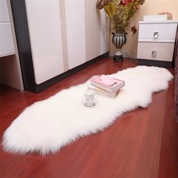 OIMG Faux Fur Rugs Fluffy Mat Floor Sheepskin Shag Shaggy Green Pink for Living Room Girl Bedroom Home Decor Cute Modern Carpet 220301