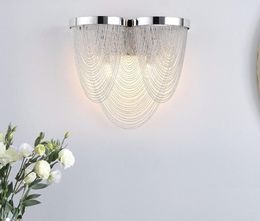 Included G9*2 LED Bulbs Wall Lamps For Free Modern Fashional Aluminium Chains Chrome Bedside Light In Kitchen Bedroom