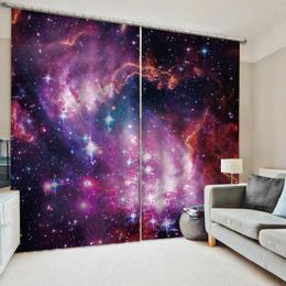 Curtain & Drapes High Quality 3D Window Creative Star Space Curtains For Children Boy Home Decoration Purple