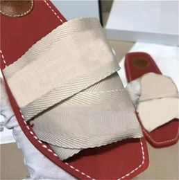 2Q21 Women Slippers Embroidered Cotton Platform Flip Flop Letter Canvas Flat Mules Lady Designer Sandals Summer Stylist Shoes Printed Slipper