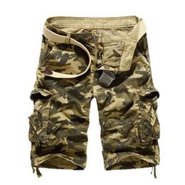 Camouflage Loose Cargo Shorts Men Summer Military Camo Short Pants Homme US size 210629