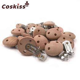 20pcs Wooden Pacifier Clip Nursing Accessories Beech Pacifier Clips Chewable Teething Diy Dummy Clip Chains Baby Teether 211102