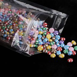 100pcs Durable Self Seal Transparent flat bottom Clear ziplock bags Reusable PET clear plastic zip lock bag 14x20cmgoods