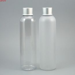 40pc/lot 250ml Plastic Makeup Water Bottle, Screw Cap, Empty Toner Container, Refillable Lotion Bottle ,Silver Aluminium Topgood qty