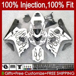 Injection Mould Bodys For SUZUKI GSXR750 GSX-R750 GSXR-750 K4 2004-2005 43No.76 GSXR 750 600 CC 750CC 600CC GSXR600 04 05 GSXR-600 2004 2005 Black flames OEM Fairing Kit