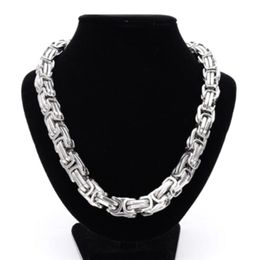 6/8/12/15mm High Quality Stainless Steel Silver Colour Srong Handmade Byzantine Box Link Chain Men's Necklace Or Bracelet 1PCS Chains