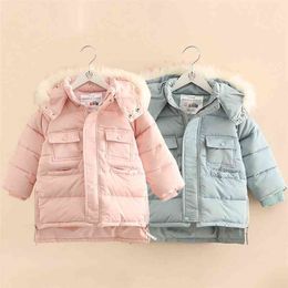 Winter Warm 3 4 5 6 7 8 9 10 11 12Years Teenager Kids Gift Wadded Cotton Padded Thickening Hooded Jacket For Kids Baby Girl 210701