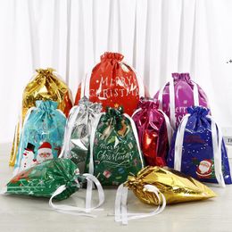 In Stock Christmas Drawstring Gift Bag Santa Snowflake Candy Bags JJD10929