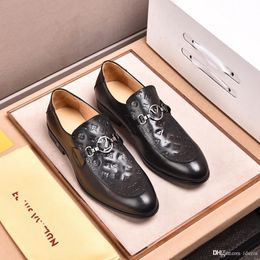 L5 21ss Men Dress Shoes Flat Genuine Leather Oxford Mens Flats Wedding Party Office Loafers Shoes 38-48 Plus Size