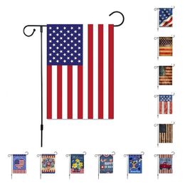 Banner Flags American Garden Flag A and B styley Independence Day Flag 30*45cm linen outdoor July 4 Memorial Garden Flags T2I51916