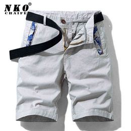CHAIFENKO 2021 Summer New Mens Cotton Casual Cargo Shorts Army Tactical Short Pants Loose Work Multi-Pocket Military Shorts Men H1210