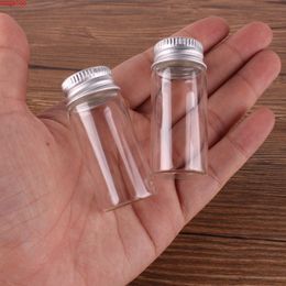 100pcs Size 22*50mm 10ml Transparent Glass Perfume Spice Bottles Tiny Jars Vials With Silver Screw Cap DIY Craftgoods