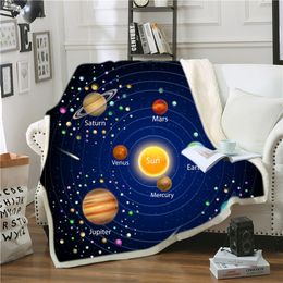 Fashion 3D Printed Star Universe Printed Blanket With Fleece Wool Blankets Sherpa Throws On Sofa For Adults And Children