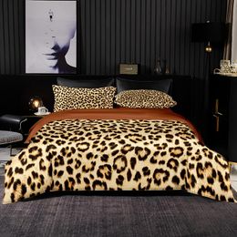 Bedding Sets Leopard Pattern Set Duvet Cover 260x220 With Pillowcase,245x210 Quilt Cover,Luxury Single Double Bed Sheet
