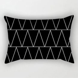 Cushion/Decorative Pillow 30x50cm Black White Geometric Cushion Covers Vintage Pillowcase Sofa Office Car Home Decoration