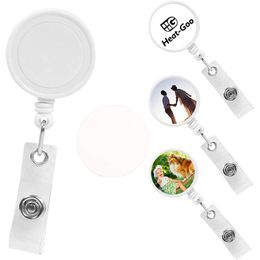 Sublimation Blank Nurse Badge Party Favor Plastic DIY Office Work Card Hanging Buckle Can Be Rotated 360 Degrees DH9400