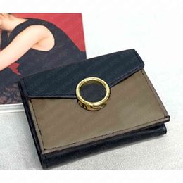7A+Fashion Top quality women envelope credit card holder classic brown wallet black letters emboss print coin purse mony clip genuine