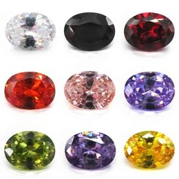 5A Quality 2x3~13x18mm Oval Cut CZ Golden, Olive, Purple, Garnet, Pink Synthetic Loose Cubic Zirconia Stone For Jewellery