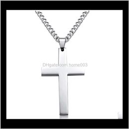 Pendants Mens Cross Pendant Necklaces Stainless Steel Link Chain Necklace Statement Charm Jewellery Gifts Fashion Aessorie