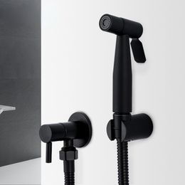 Frap Black Bidet Toilet Sprayer Hygienic Shower Tap Bidets Bathroom Hand Shower Wall Mount Faucet Bathroom accessories Y50057