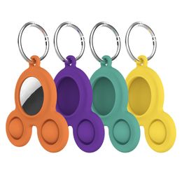 Silicone Protective Cases For AirTag Keychain Cover Bubble Toys Anti-lost Bluetooth Smart Tracker Protector Sleeve