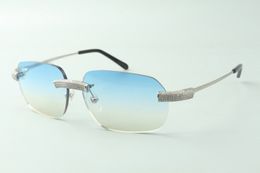 Direct sales sunglasses 3524024 with micro-paved diamond metal wire temples designer glasses, size: 18-140 mm