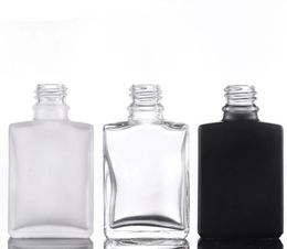 Wholesale 30ml frosted clear black square rectangle empty glass bottles with childproof cap for e liquid essential oil