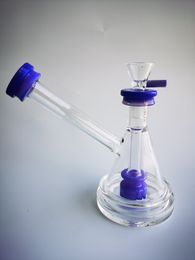 Vintage Diamond Purple Perc Glass Bong Water smoking hookah pipe 14mm Joint Bubbler Perc Oil Dab Rigs can put customer logo
