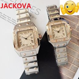 Men's Women Square Diamonds Ring Watch classic roman number Day-Date watches 40mm 32mm all stainless steel Sapphire Glass Super Wristwatch relogio masculino clock