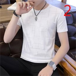 spring and summer short-sleeved t-shirt men's Korean version of self-cultivation personality tide 210420