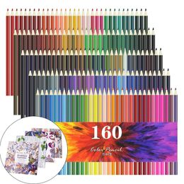 160Pcs Color Pencil Set Wooden Sharpened Oily Water Insoluble Color Lead Painting Drawing Sketching For School Students Supplies