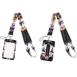 20pcs/lot J2206 Anime Necklack Lanyard Key Gym Strap Multifunction Phone Decoration With Card Holder Cover