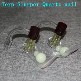 Smoking Accessories Terp Slurper Quartz Banger With Glass Beads Pearls Ruby Marble Pill For Water Bong Dab Rig Nail Bevelled Edge Blender W 28mm Long Barrel